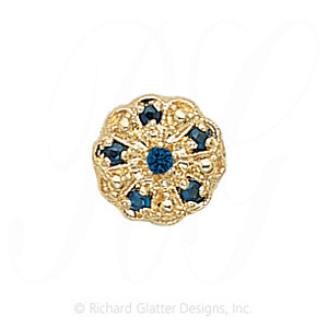 GS078 S - 14 Karat Gold Sapphire Slide 